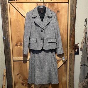 Chadwicks Elegant Black and White Blazer and Skirt Ensemble